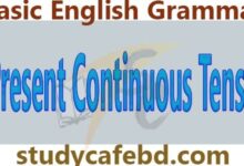 What is present continuous tense and classification of continuous tense