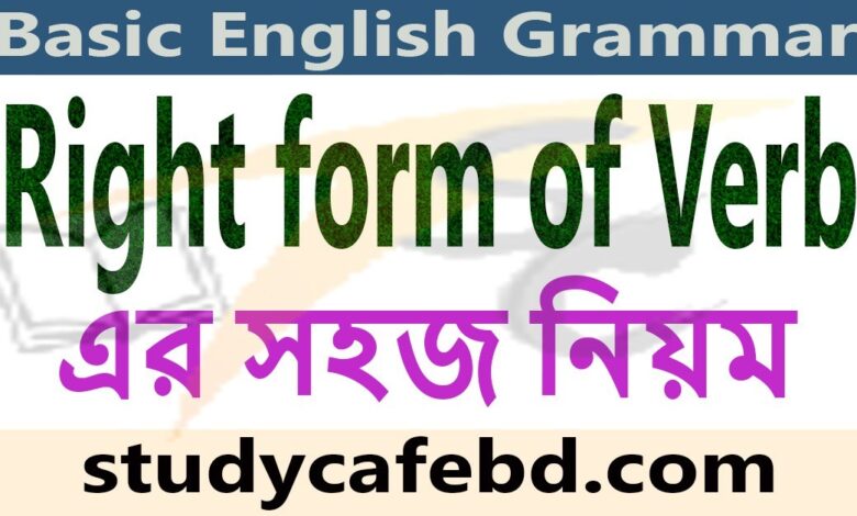 Rules of Right form of Verbs